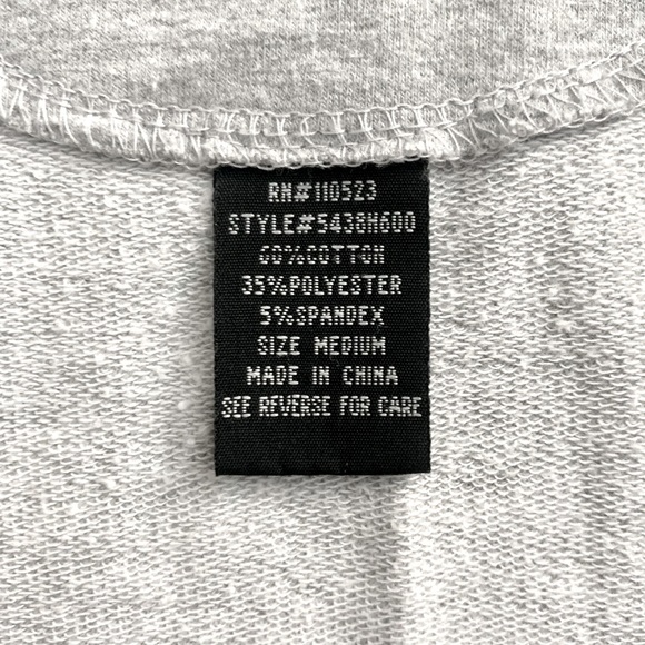 Y2K Gray Zip Up Hooded Longline Sweatshirt Longsleeve LA Kitty Medium - Picture 10 of 11